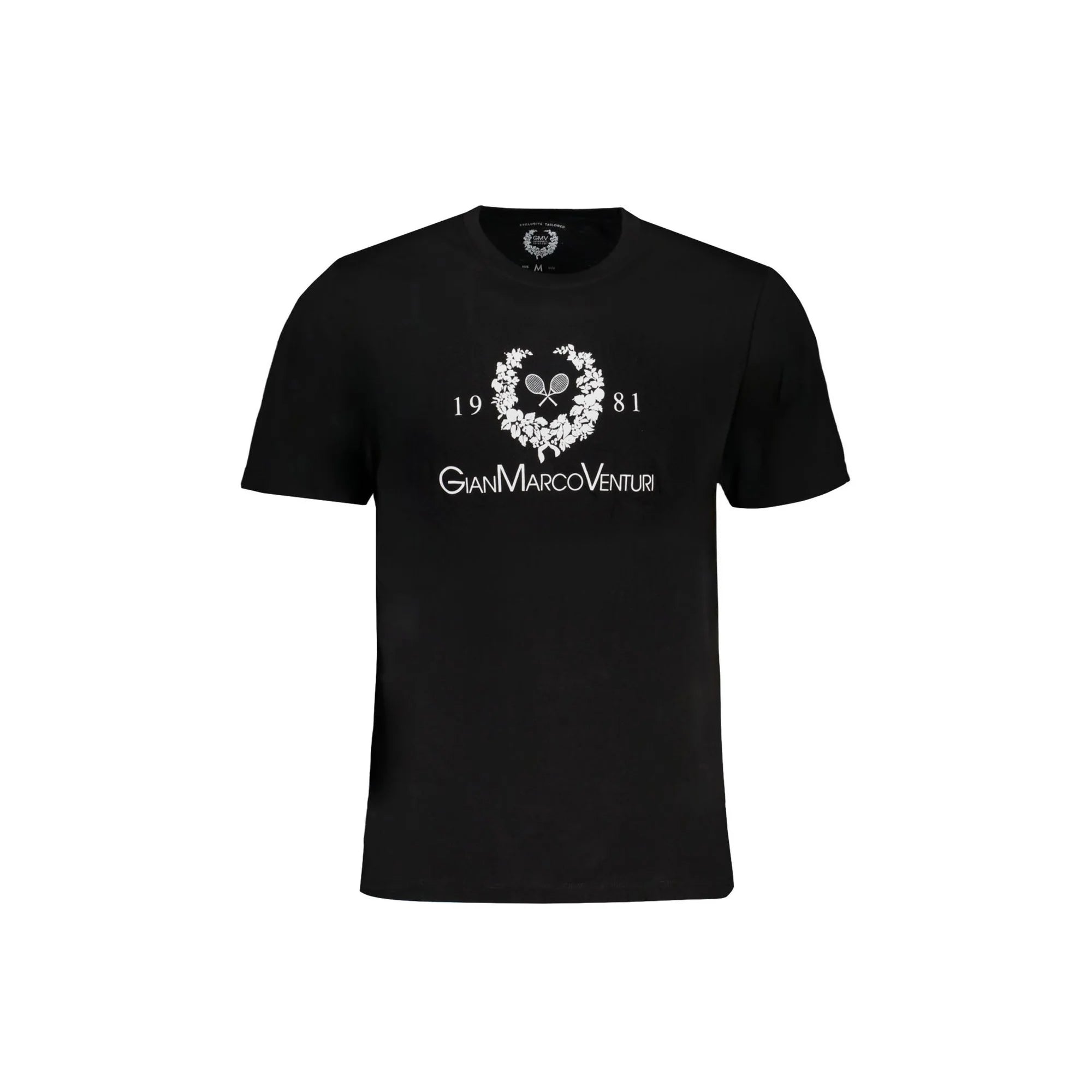 Gian Marco Venturi T-Shirt Maniche Corte Uomo Nera Stampa Logo Nero - foto prodotto